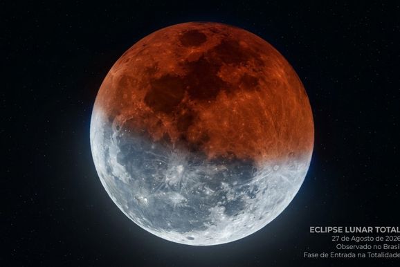 Eclipse lunar quase total poder&aacute; ser visto na regi&atilde;o; veja hor&aacute;rio e previs&atilde;o do tempo