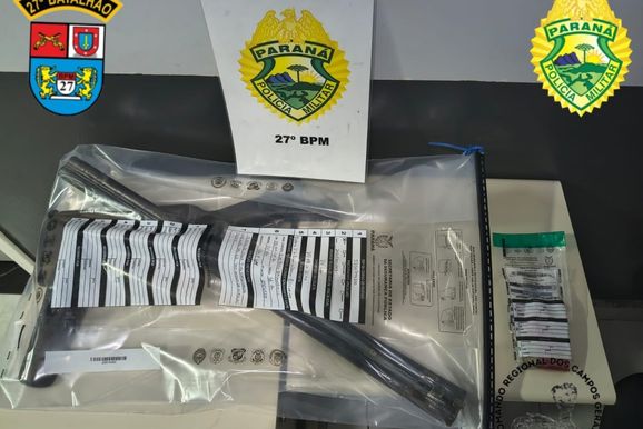 PM prende procurado por homic&iacute;dio e homem com espingarda calibre 12 em Bituruna