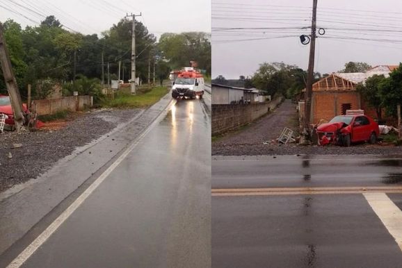 Mulher fica gravemente ferida ap&oacute;s acidente na PR-151, em S&atilde;o Mateus do Sul