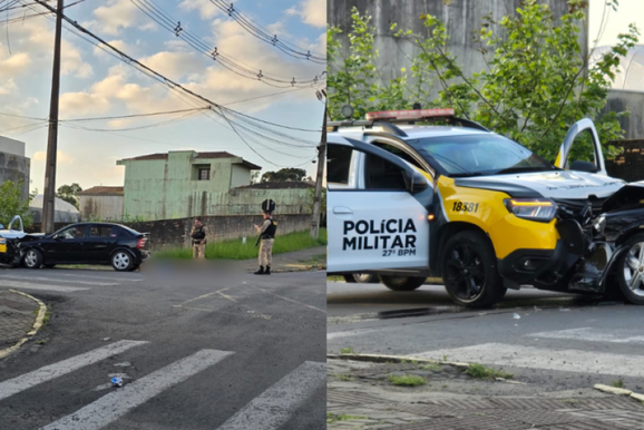 Motorista com sinais de embriaguez invade contram&atilde;o e colide com viatura da PM