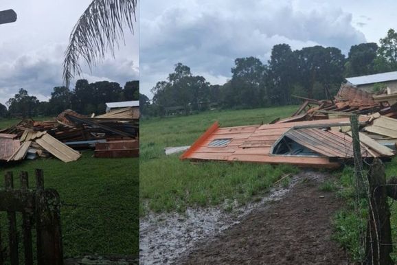 Vendaval derruba igreja centen&aacute;ria no interior de Rebou&ccedil;as