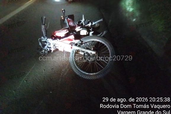 Motociclista morre ap&oacute;s atingir boi na SP-344 em Vargem Grande do Sul