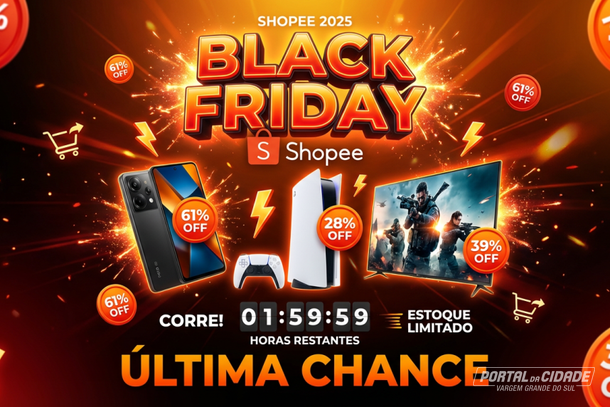 &Uacute;ltimas horas da Black Friday Shopee com produtos at&eacute; 70% mais baratos.