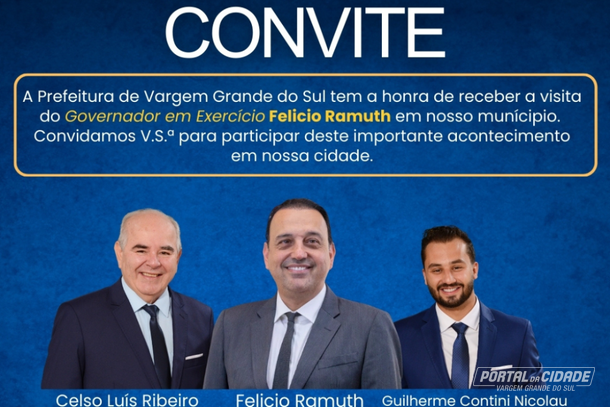 Governador em exerc&iacute;cio Felicio Ramuth visita Vargem Grande do Sul nesta ter&ccedil;a
