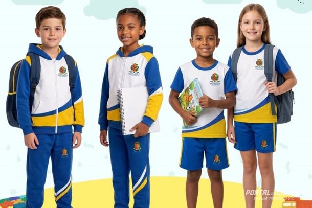 Uniformes: kit &eacute; composto por duas camisetas, uma bermuda, uma cal&ccedil;a e uma jaqueta