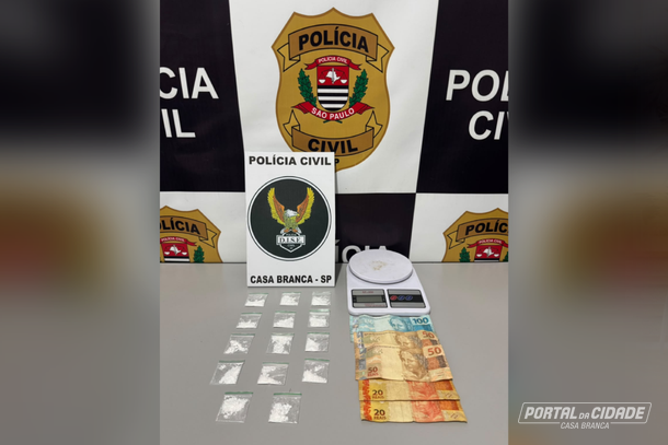  Jovem &eacute; preso por tr&aacute;fico de coca&iacute;na de alta pureza em Casa Branca