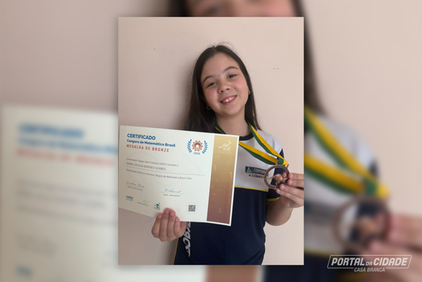 Maria Cec&iacute;lia, de 9 anos, conquista Medalha de Bronze no Canguru de Matem&aacute;tica