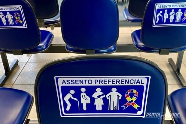 Banco do Brasil-C&eacute;u Azul incluiu a fita quebra cabe&ccedil;a, s&iacute;mbolo da causa autista, nas placas de atendimento preferencial 