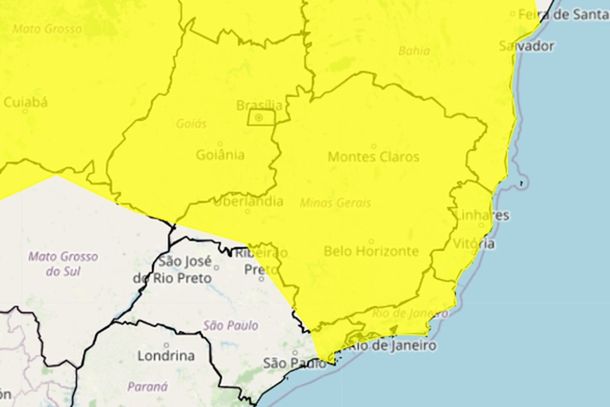 Inmet emite alerta de chuvas intensas para Andradas