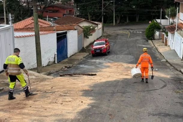 Derramamento de óleo mobiliza Bombeiros em Andradas