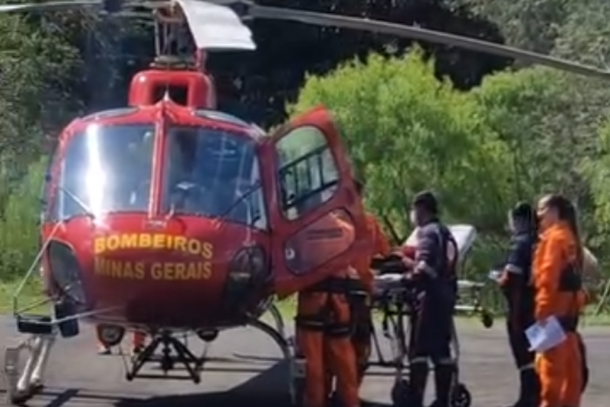 Gestante de alto risco é transferida de helicóptero para BH