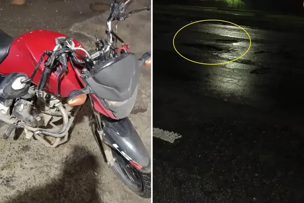 Buraco na Fern&atilde;o Dias provoca queda de motociclista e gera alerta a motoristas
