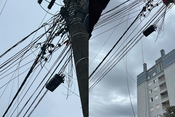 Imagens dos fios soltos enviada por morador