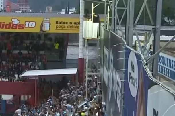 Problema em arquibancada durante jogo entre Brusque e Paysandu ganha repercuss&atilde;o nacional