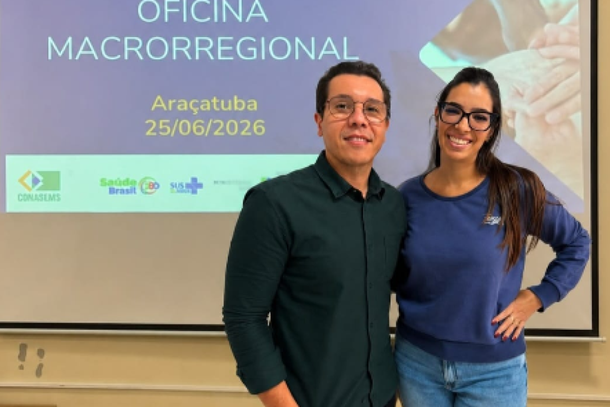 O munic&iacute;pio foi representado no encontro pelo m&eacute;dico Jonatas Custodio da Cruz e pela farmac&ecirc;utica Rafaela Cristina da Silva