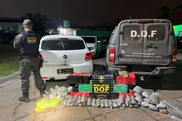 A droga e o ve&iacute;culo, ambos apreendidos pelo DOF