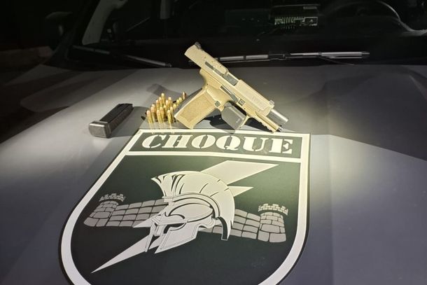 A arma apreendida com as muni&ccedil;&otilde;es intactas