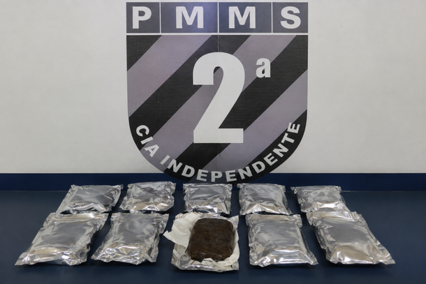 Droga apreendida pela equipe da PM de Caarap&oacute;