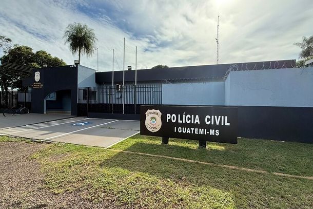 Fachada da Delegacia de Iguatemi onde caso foi registrado (Foto: Divulga&ccedil;&atilde;o | PCMS)