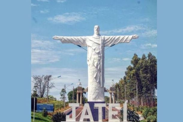 Entrada da cidade de jate&iacute; que tem menos habitantes no Estado