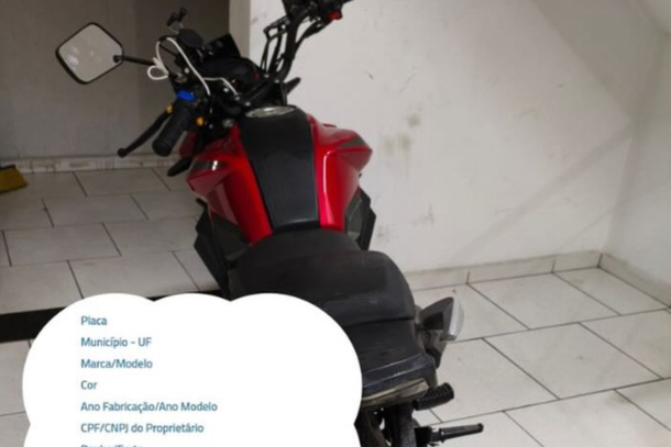 Motocicleta furtada &eacute; recuperada pela Guarda Municipal em Cabre&uacute;va