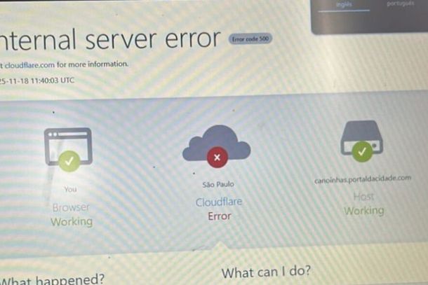 Foto de quando os usu&aacute;rios tentavam acessar v&aacute;rios site