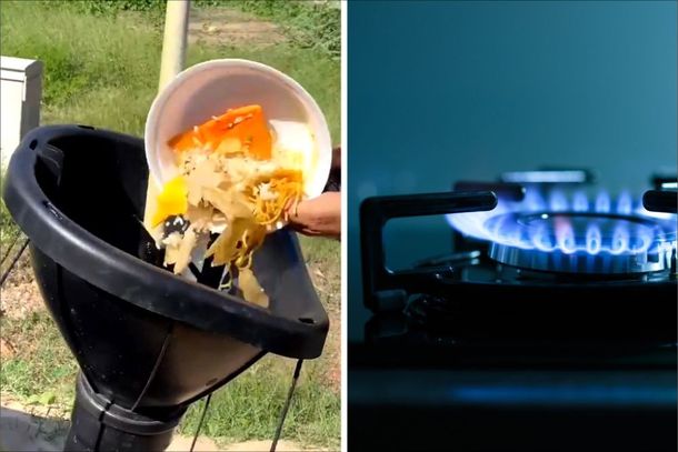Restos de comida sendo transformado em G&aacute;s de Cozinha