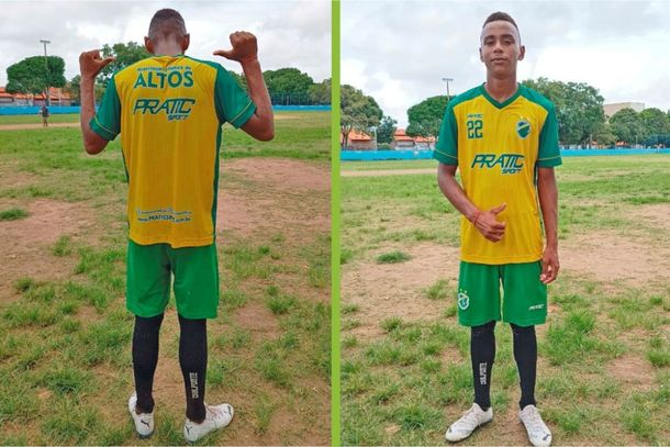 Luciano 15 anos, jogado, Lateral Direito - Povoado Pa&uacute;, Coelho Neto