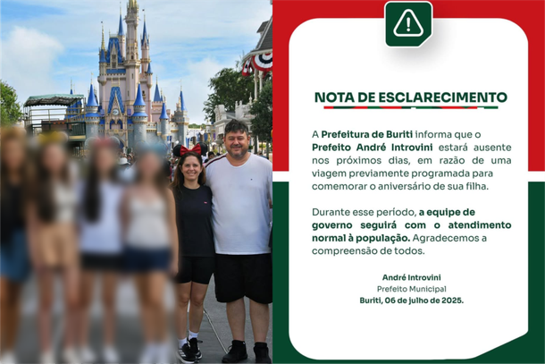 Prefeito de Buriti e primeira dama, em f&eacute;ria na Disney