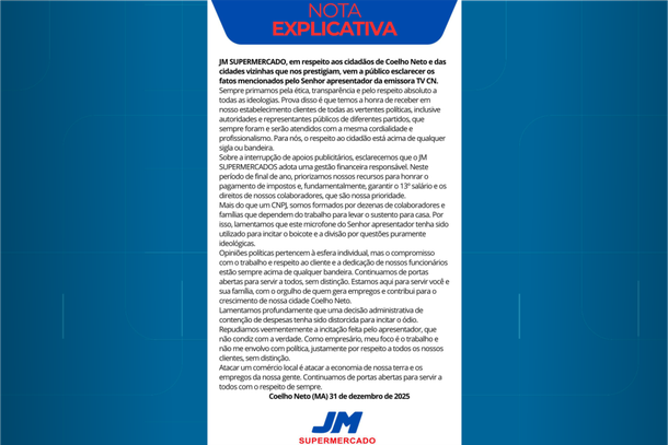 Nota emitida por supermercado ap&oacute;s pol&ecirc;mica com apresentador de TV