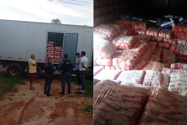 Carga de arroz roubada, recuperada pela Pol&iacute;cia Militar