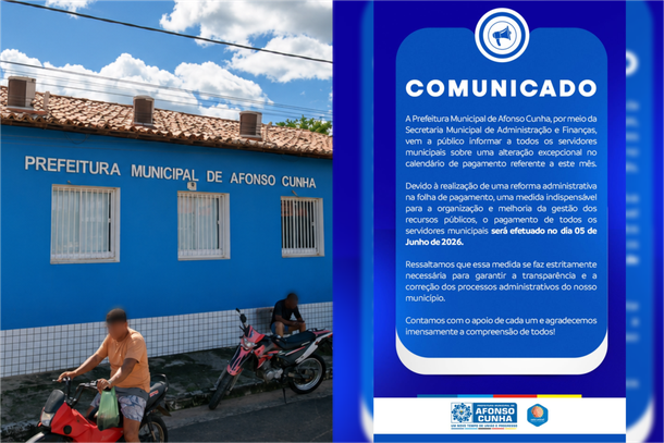 Comunicado prefeitura de Afonso Cunha