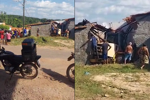 Acidente com p&aacute; carregadeira em Afonso Cunha