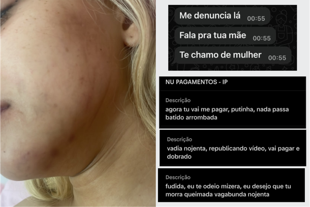 Mensagens ofensivas contra v&iacute;tima de viol&ecirc;ncia domestica 
