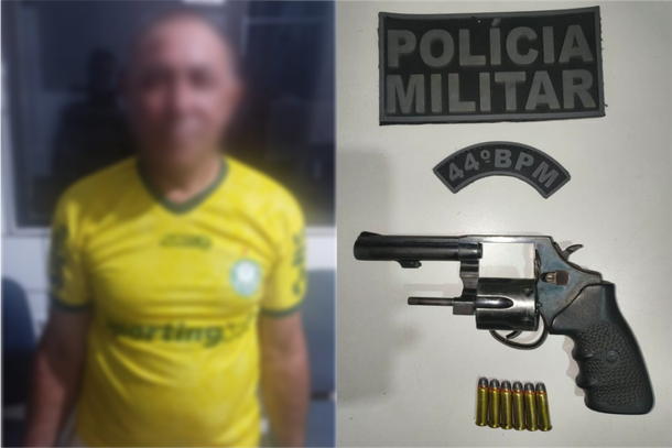 Homem preso por porte ilegal de arma de fogo
