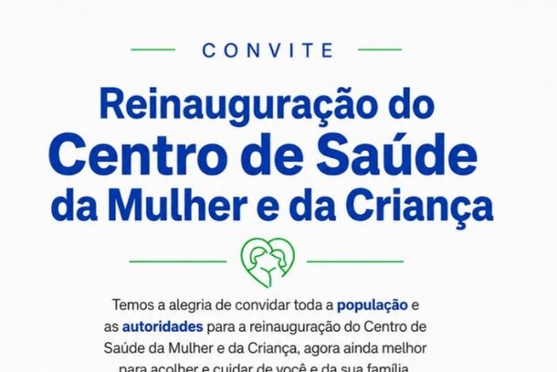 Centro de Sa&uacute;de da Mulher e da Crian&ccedil;a ser&aacute; reinaugurado no dia 15 de junho, &agrave;s 9h, em Cruzeiro do Oeste, com espa&ccedil;o renovado e mais acolhedor para a popula&ccedil;&atilde;o.
