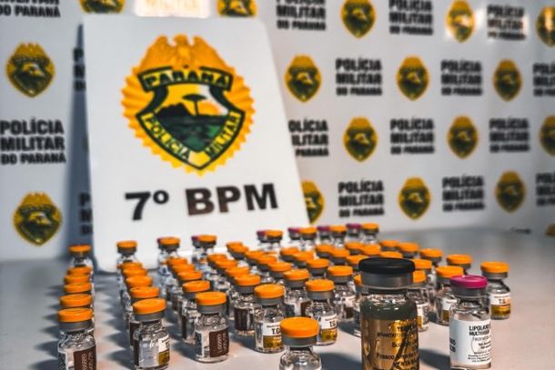 Medicamentos, eletr&ocirc;nicos e mercadorias importadas foram apreendidos durante abordagem da PM na BR-487, em Cruzeiro do Oeste.