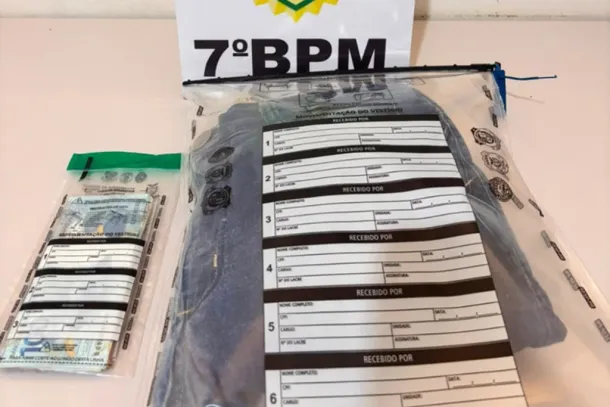 A&ccedil;&atilde;o r&aacute;pida: informa&ccedil;&otilde;es repassadas por populares ajudaram a PM a localizar e prender o suspeito do roubo no centro de Goioer&ecirc;.