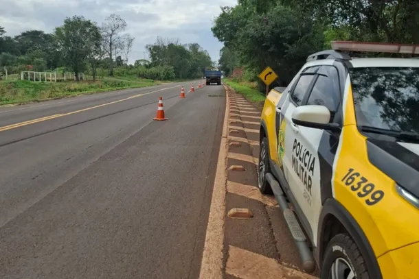 Tiggo 7 saiu da pista ap&oacute;s realizar manobra evasiva para evitar colis&atilde;o na PR-323. Ningu&eacute;m ficou ferido.