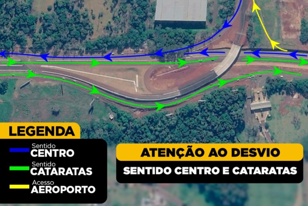 Acesso ao Aeroporto de Foz ter&aacute; mudan&ccedil;a no tr&acirc;nsito a partir desta ter&ccedil;a-feira (20)