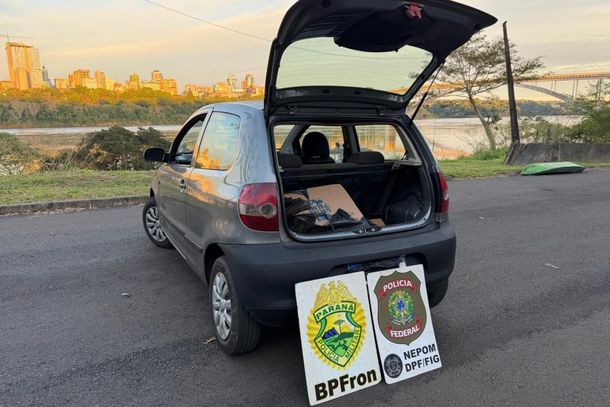 PF e PM fazem tr&ecirc;s opera&ccedil;&otilde;es e apreendem carros e mercadorias do Paraguai