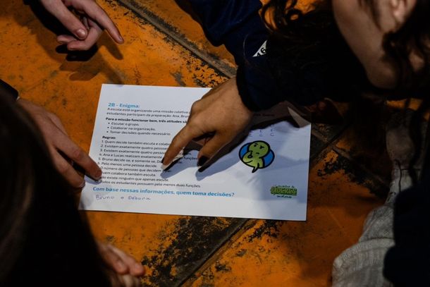 Encontro combinou reflex&atilde;o e pr&aacute;tica para fortalecer o protagonismo estudantil e a coopera&ccedil;&atilde;o.