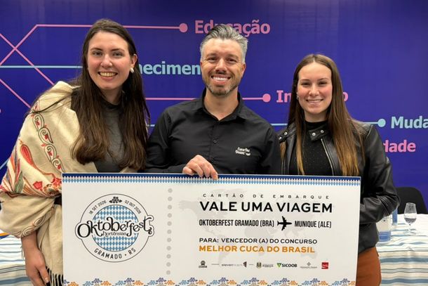 Thais Capelin (3&ordf;) Maicon Scaravonatty (1&ordm;) e Julia Fritsch (2&ordf;)