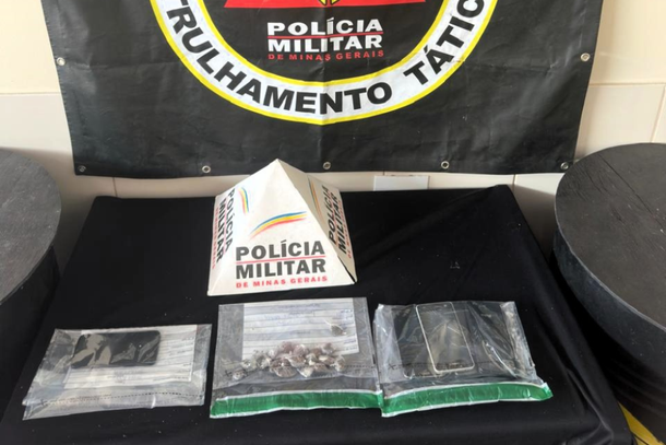 Materiais apreendidos pela PM