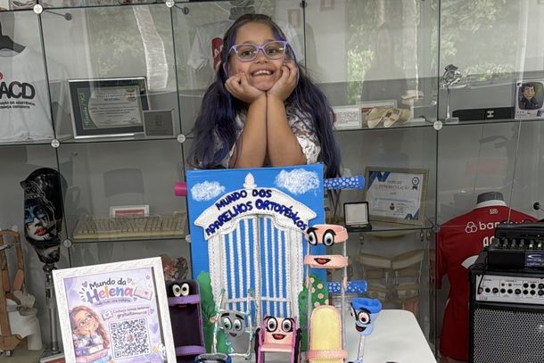 Menina de Tr&ecirc;s Coroas transforma experi&ecirc;ncia com aparelhos ortop&eacute;dicos em livro infantil