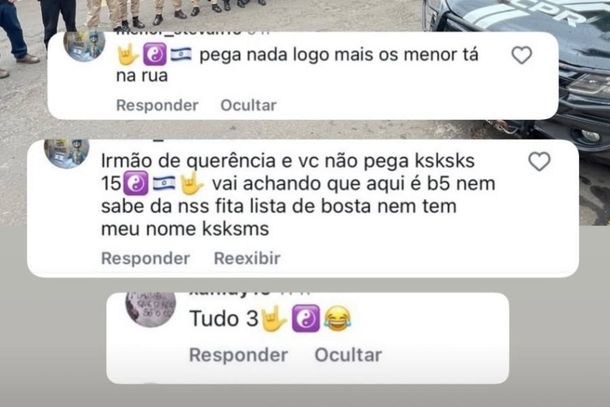 Coment&aacute;rios foram feitos por dois perfis diferentes.