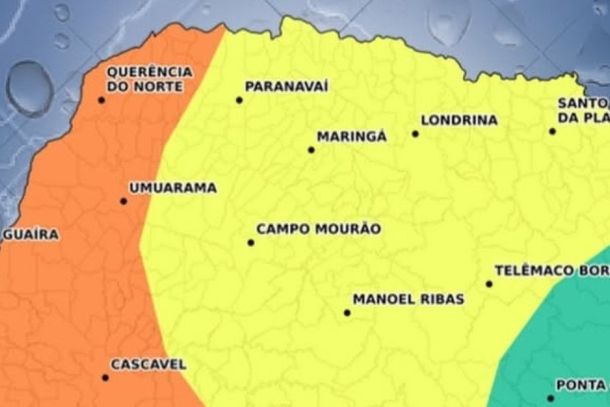 Risco alto em laranja e moderado em amarelo.
