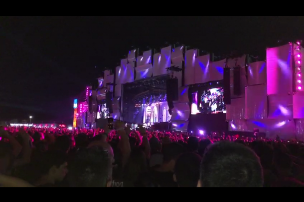 Kid&atilde;o e Renata fotografaram o palco principal do Rock in Rio durante o show da banda inglesa Iron Maiden