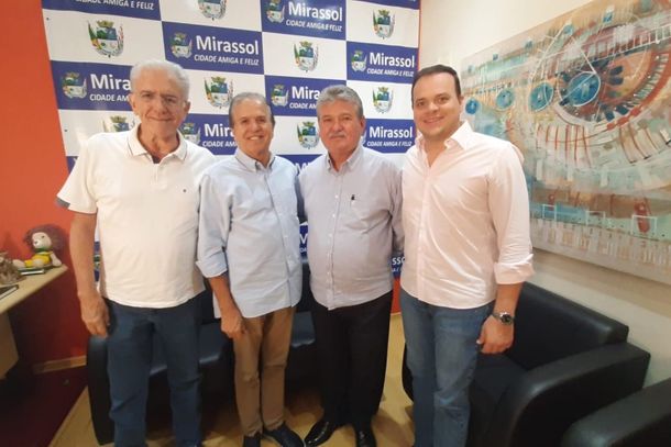 Ex-chefe de gabinete, Zeca Moreira, o ex-prefeito de Rio Preto Edinho Ara&uacute;jo, o prefeito Edson Antonio Ermenegildo, e o presidente do MDB de Rio Preto, Edson Filho
