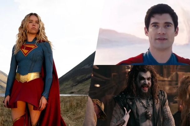 Eles est&atilde;o todos l&aacute;: &lsquo;Supergirl&rsquo; (Milly Alcock), &lsquo;Superman&rsquo; (David Corenswet) e o &lsquo;Lobo&rsquo; (Jason Momoa) no filme que divide opini&otilde;es